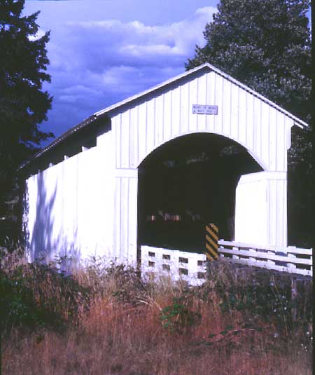 Mosby
            Creek Bridge across the Riviere